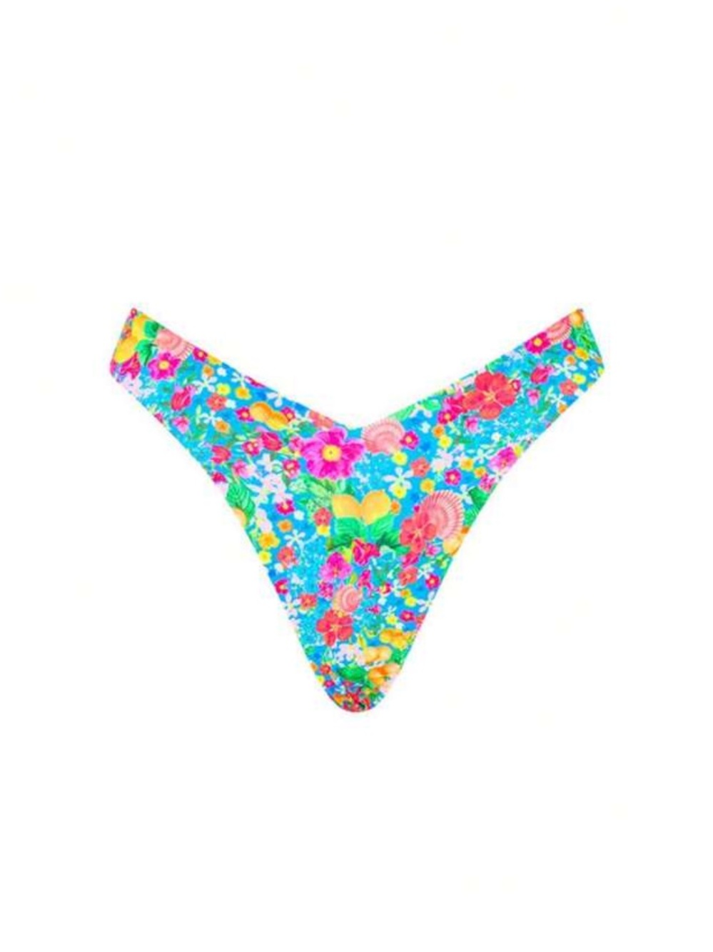 New Floral Bandeau Bikini Set with Ring Detail - Multicolor Pink Blue S Small - Picture 4 of 6
